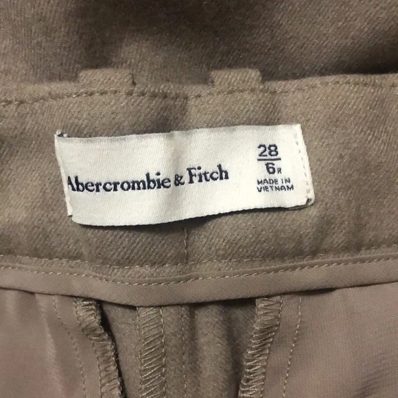 Abercrombie & Fitch brushed suiting tailored cargo wide leg pants, size 28 or 6 - Picture 2 of 4